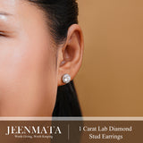 1-Carat Round Cut Stud Earrings