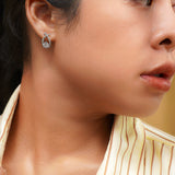 Modern Swirl Teardrop Stud Earrings – Elegant Silver Fashion Jewelry