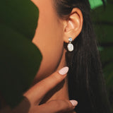 Elegant White Stone Dangle Earrings – Classic Fashion Jewelry