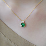 3.75 Carat Birthstone Dangling Round Cut Necklace