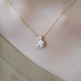 3.75 Carat Birthstone Dangling Round Cut Necklace