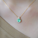 3.75 Carat Birthstone Dangling Round Cut Necklace