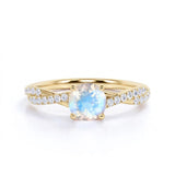 1.1 ct Round Moonstone Pave Infinity Engagement Ring