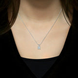 Certified Beautiful 1 Carat Princess Cut Moissanite Pendant Necklace In 18K Yellow Gold Plating Over Silver