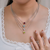 Gorgeous 2 Carat Heart Cut - Peridot - August Birthstone Pendant Necklace in 18K  Gold Plating for Women