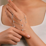 1 Carat Lab Grown Diamond Five Stone Bezel Station Necklaces - in 18K White Gold Plating Necklace for Women, Female, Adult