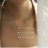 Lab Diamond Round Cut Solitaire Necklace