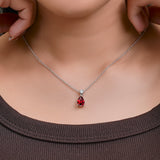 3.25 Carat Birthstones Round and Pear Cut Dangle Necklace