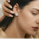 5.5 Carat Floral Cut Moissanite Stud Earrings