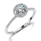 Certified 1 Ct Round Lab Diamond Halo Engagement Ring