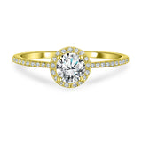 Certified 1 Ct Round Lab Diamond Halo Engagement Ring
