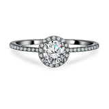 Certified 1 Ct Round Lab Diamond Halo Engagement Ring