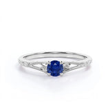 Solitaire 0.50 Ct Round Lab Sapphire Engagement Ring