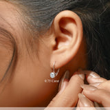 Lab Diamond Bezel Set Leverback Drop Earrings