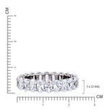 7.25 Carat Oval Cut Cubic Zirconia Eternity Anniversary Ring - Classic Prong Style Wedding Ring in White Gold Plating for Women