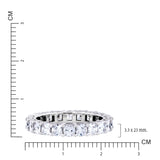 5.25 Carat Cushion Cut Cubic Zirconia Eternity Anniversary Ring - Classic Prong Style Wedding Ring in White Gold Plating for Women
