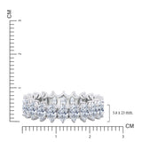 4.75 Carat Marquise Cut Moissanite Eternity Anniversary Ring - Classic Prong Style Wedding Ring in White Gold Plating for Women