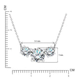 1 Carat Lab Diamond Round Cut Three Stones Necklace