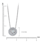 Lab Diamond 1 Carat Round Cut Double Halo Pendant Necklace