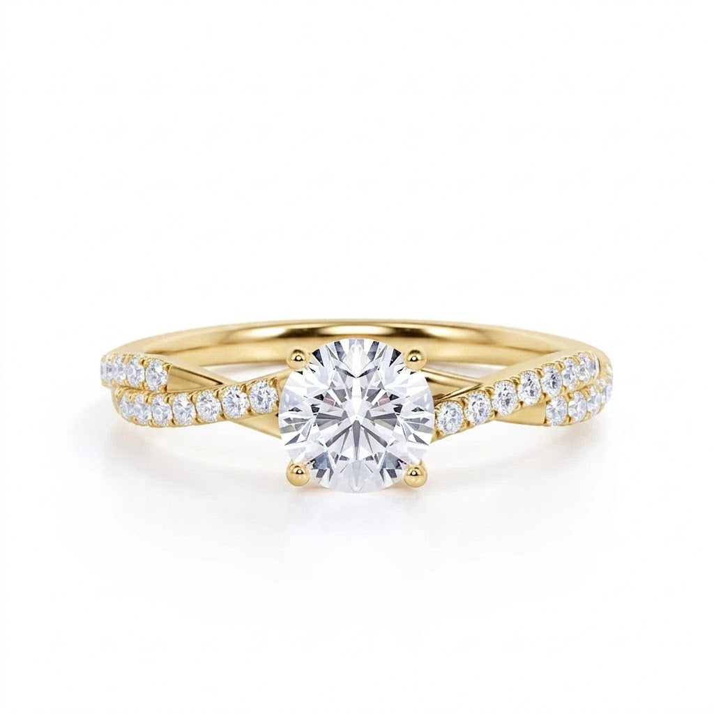 1.5 CT Round Lab Diamond Four Prong Engagement Ring