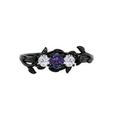 Three Stone 1 Ct Round Lab Alexandrite Engagement Ring