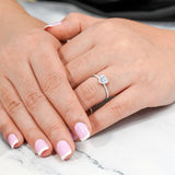 1 Carat Heart shape - Cubic Zirconia - April Birthstone Wedding Ring in 18k White Gold Over Silver