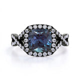 Infinity 2.50 Ct Cushion Lab Alexandrite Engagement Ring