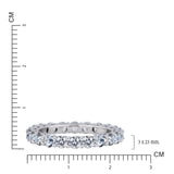 3.75 Carat Round Cut Cubic Zirconia Eternity Anniversary Ring - Classic Prong Style Wedding Ring in White Gold Plating for Women
