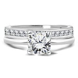 Channel Set 1.5 Cushion Cut Moissanite Bridal Set