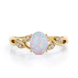 1.10 Ct Oval Cut Lab Opal Infinity Engagement Ring