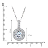 1 Carat Lab Diamond Milgrain Halo Pendant Necklace