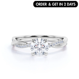 1.25 Ct Round Moissanite Twisted Engagement Ring