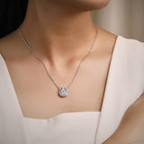 2 Carat Halo Moissanite Vintage Inspired Pendant Necklace