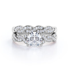 1 Carat Round Lab Diamond Bridal Set - Infinity Ring