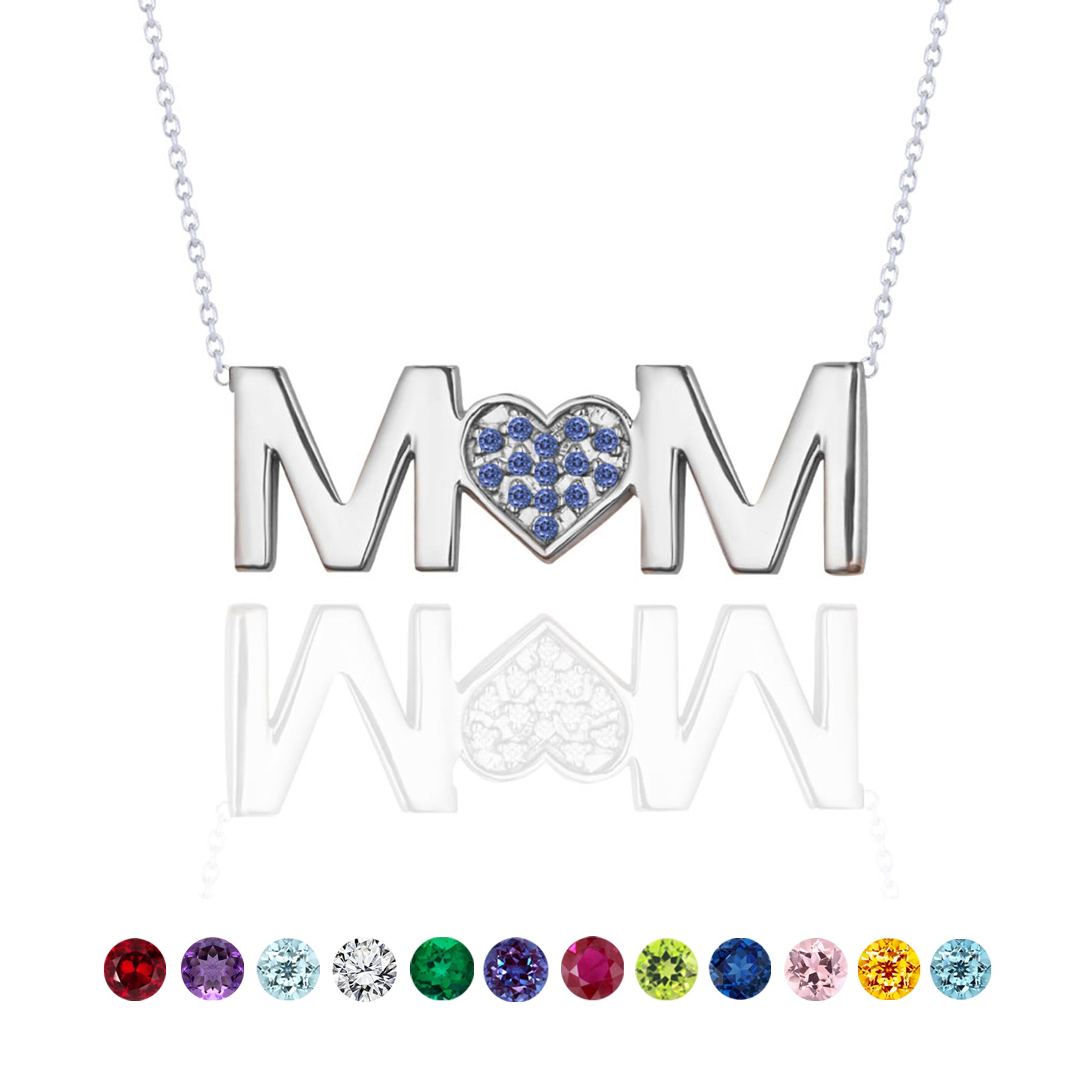 MOM Birthstone Pendant Necklace