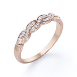 0.25 Carat Round Cut Pave-Channel Infinity Wedding Band in 18K Rose Gold Plating over Silver