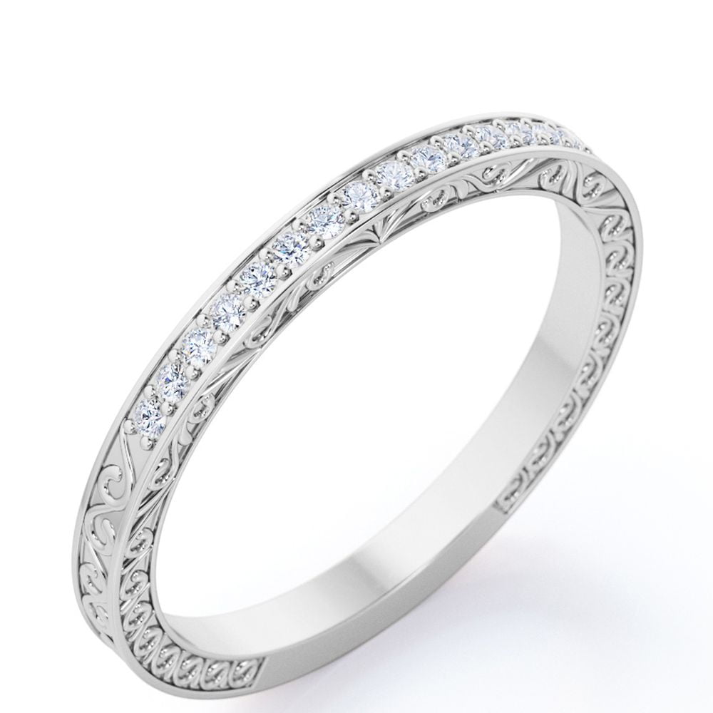 Victorian 0.25 Carat April Birthstone Wedding Band