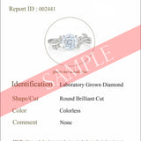 Certified 1.05 ct Round Lab Diamond Vine Design Leaf Engagement Ring