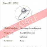 Certified 1 Ct Round Lab Diamond Halo Engagement Ring