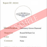 Certified 1.1 CT Round Lab Diamond Three Stone Milgrain Engagement ring