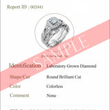 Certified 1 Ct Round Lab Diamond - Art Deco Style - Wedding Ring Set