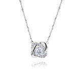 Elegant 0.60 TCW Round Certified Lab Diamond Infinity Pendant Necklace in 18K White Gold Plating over Silver for Women