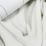 Elegant 0.60 TCW Round Certified Lab Diamond Infinity Pendant Necklace in 18K White Gold Plating over Silver for Women