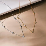 1 Carat Lab Diamond Five Stone Bezel Station Necklace