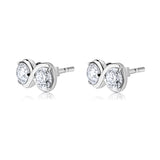Elegant 1 Ct Round cut Certified Lab Diamond Infinity Loop Stud Earrings in 18K White Gold Plating over Silver for Women