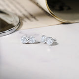 Elegant 1 Ct Round cut Certified Lab Diamond Infinity Loop Stud Earrings in 18K White Gold Plating over Silver for Women