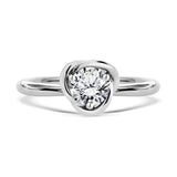 Certified 1 Carat Round Lab Diamond Petite Twist Engagement Ring