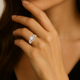 1.30 Ct Round Lab Diamond  -  Vintage Accent Bridal Set