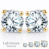 Lab Diamond Round Shaped Solitaire Stud Earrings