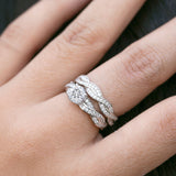 Infinity 1.50 Carat Round Cut Moissanite Wedding Ring Set